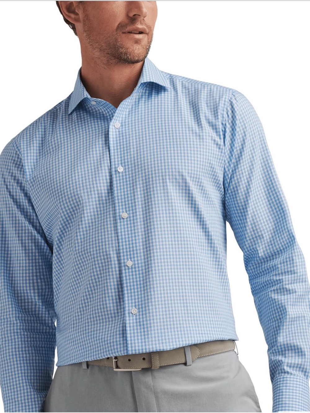 NWT Peter Millar Men's Fountain Blue Capri Cotton Sport Shirt (XL)